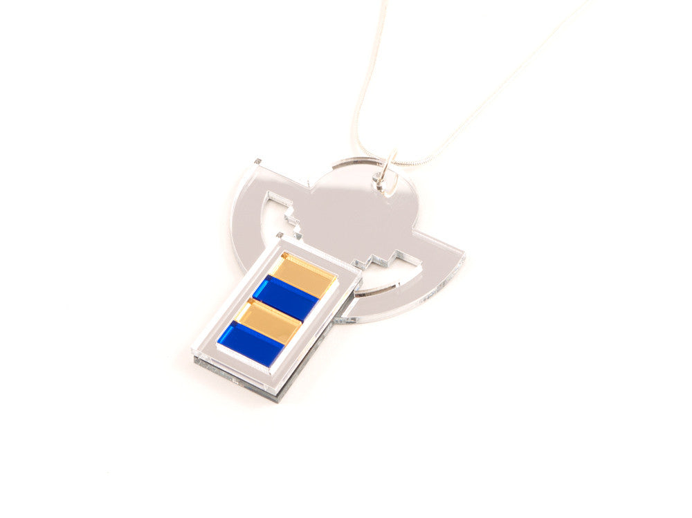 FORM008 Necklace - Silver, Gold, Blue