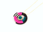 FORM026 Necklace - Gold, Teal, Pink