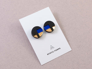 FORM067  NUT Stud Earrings - Blue
