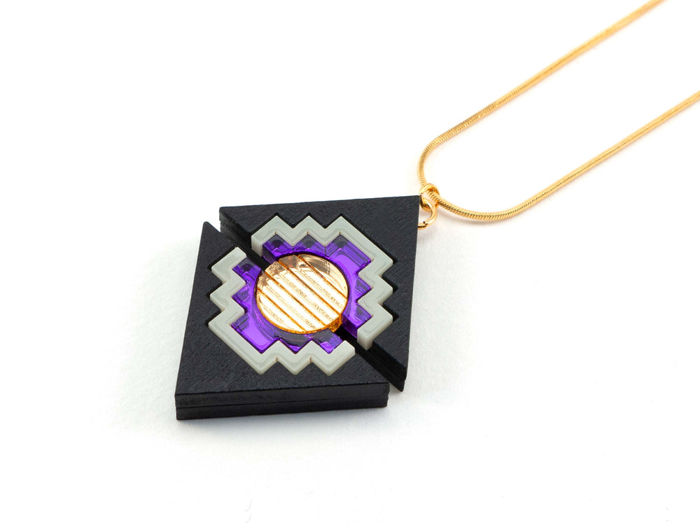FORM077 KHUFU II Necklace - Gold, Purple