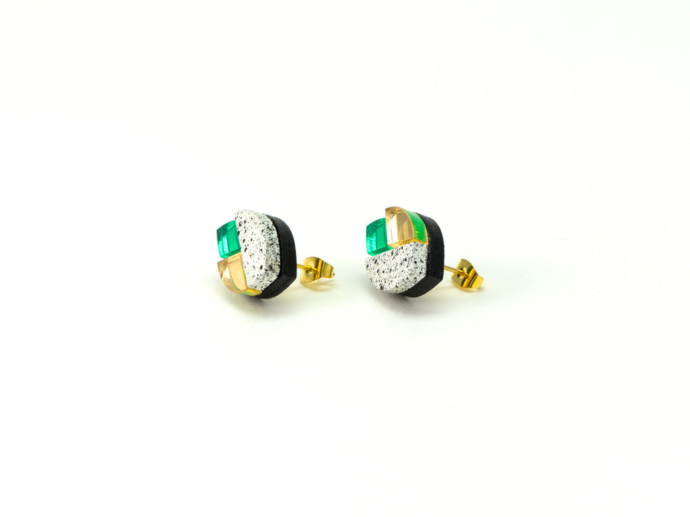 FORM092 LOTUS Studs - White, Gold, Green