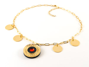 FORM101 KATHAKALI Charm Necklace - Black, Orange