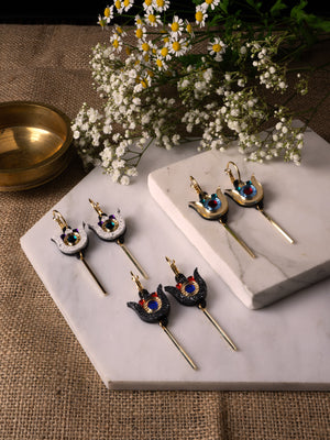 FORM096 SHIVA Hoops - Gold, Iceblue, Red, Teal