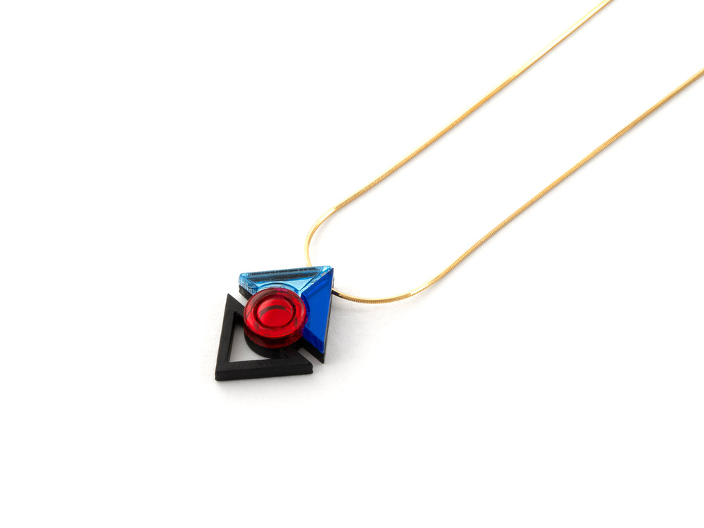 MFEVA006 RAMIEL Necklace - Iceblue, Blue, Red