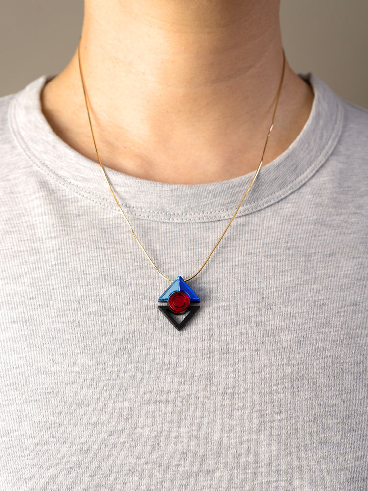 MFEVA006 RAMIEL Necklace - Iceblue, Blue, Red
