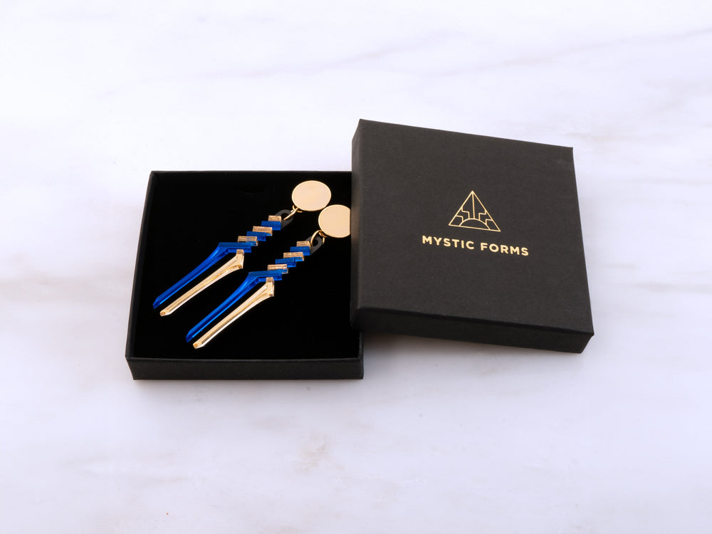 MFEVA007 LONGINUS SPEAR Studs - Blue, Gold