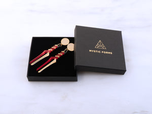 MFEVA007 LONGINUS SPEAR Studs - Red, Gold
