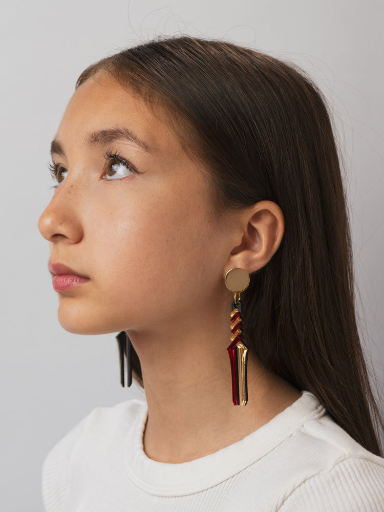 MFEVA007 LONGINUS SPEAR Studs - Red, Gold