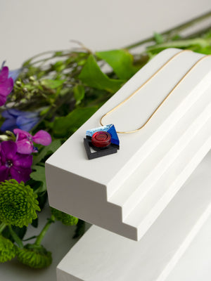 MFEVA006 RAMIEL Necklace - Iceblue, Blue, Red