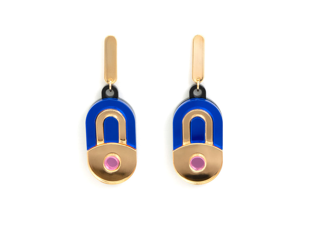 FORM056 EK Stud Earrings - Blue