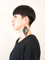 FORM002 Earrings - Pink, Teal, Gold