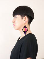 FORM002 Earrings - Purple, Pink, Gold