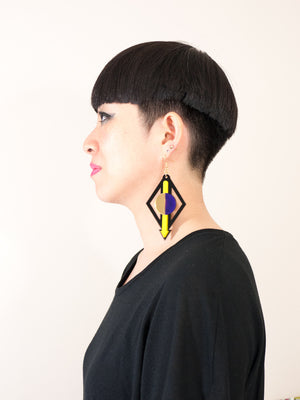 FORM002 Earrings - Yellow, Purple, Gold