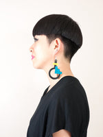 FORM003 Earrings - Yellow, Teal