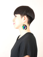 FORM004 Earrings - Gold, Purple, Green