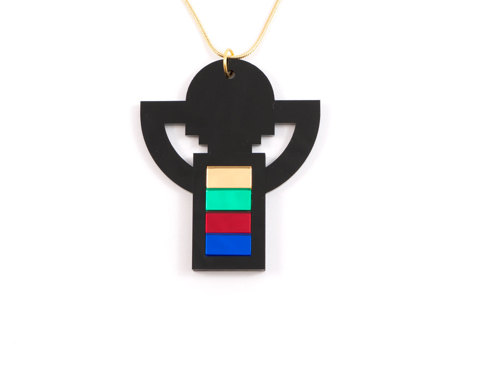 FORM007 Necklace - Black, Multi-colour