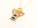 FORM008 Necklace - Gold, Silver, Teal