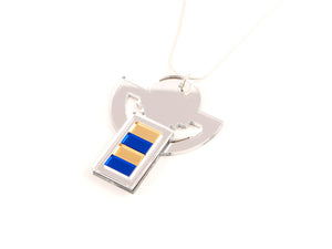 FORM008 Necklace - Silver, Gold, Blue