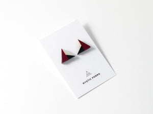 FORM011 Earrings - Red, Black, Ivory