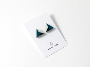 FORM011 Earrings - Teal, Black, Ivory