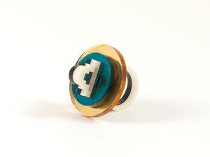 FORM012 Ring - Gold and Teal