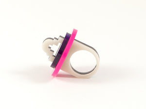 FORM012 Ring - Pink and Purple