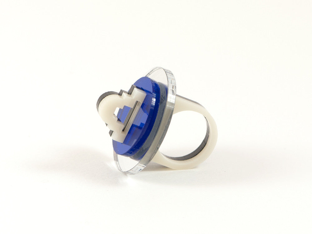 FORM012 Ring - Silver and Blue