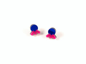 FORM013 Earrings - Blue, Pink