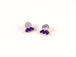 FORM013 Earrings - Silver, Purple