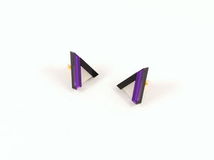 FORM014 Earrings - Purple, Black, Ivory