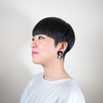 FORM015 Earrings - Gold, Black, Ivory