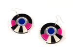 FORM017 Earrings - Silver, Blue, Pink