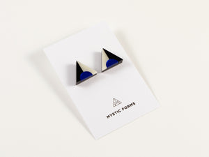 FORM020 Earrings - Blue, Black, Ivory