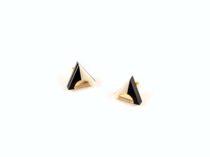 FORM020 Earrings - Gold, Black, Ivory