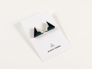 FORM020 Earrings - Teal, Black, Ivory