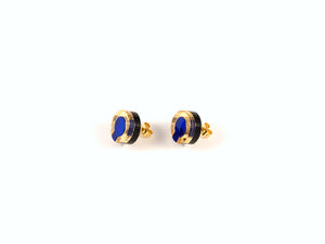 FORM021 Earrings - Blue, Gold