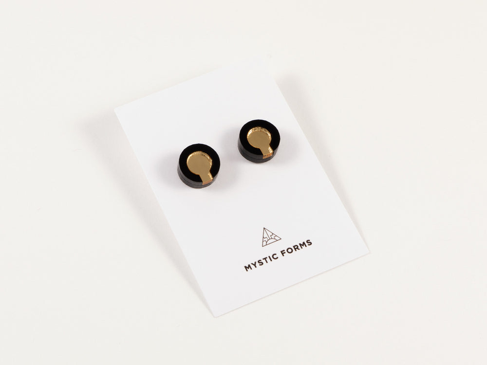 FORM021 Earrings - Gold, Black
