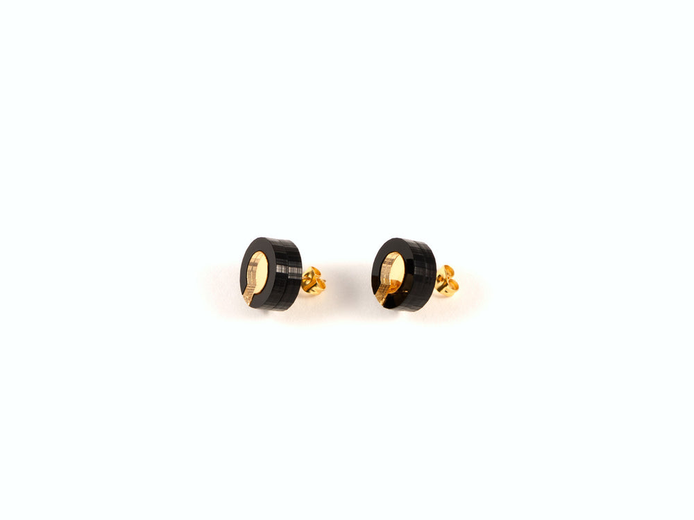 FORM021 Earrings - Gold, Black