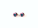 FORM021 Earrings - Teal, Babypink