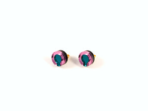 FORM021 Earrings - Teal, Babypink