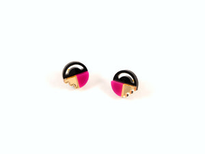 FORM022 Earrings - Pink, Gold