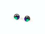 FORM022 Earrings - Green, Purple