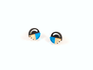 FORM022 Earrings - Skyblue, Gold