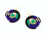 FORM024 Earrings - Gold, Purple, Green