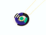 FORM026 Necklace - Gold, Purple, Green