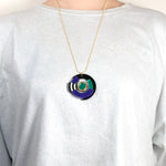 FORM026 Necklace - Gold, Purple, Green