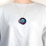 FORM026 Necklace - Silver, Skyblue, Purple