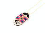 FORM027 Necklace - Gold, Teal, Pink