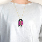 FORM027 Necklace - Gold, Teal, Pink