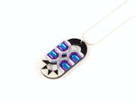 FORM027 Necklace - Silver, Skyblue, Purple
